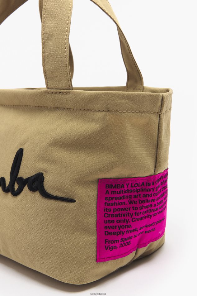 acessórios Bimba Y Lola mini bolsa de trapézio de náilon natural P28JFH157