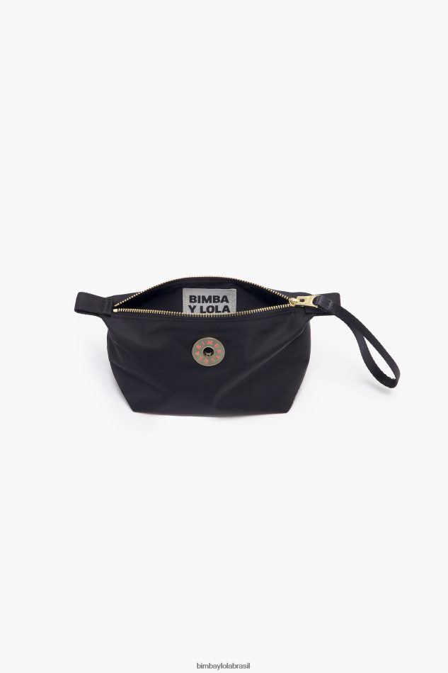 acessórios Bimba Y Lola caso de maquiagem de trapézio de nylon preto P28JFH1098