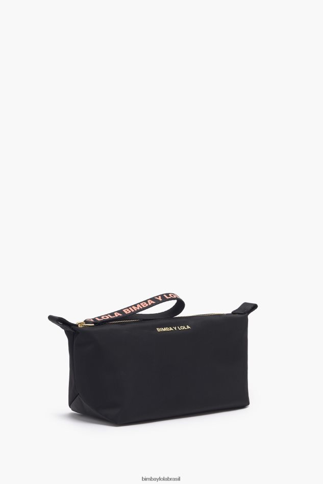 acessórios Bimba Y Lola caso de maquiagem de trapézio de nylon preto P28JFH1103