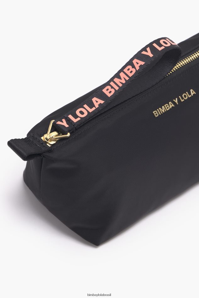 acessórios Bimba Y Lola caso de maquiagem de trapézio de nylon preto P28JFH1103