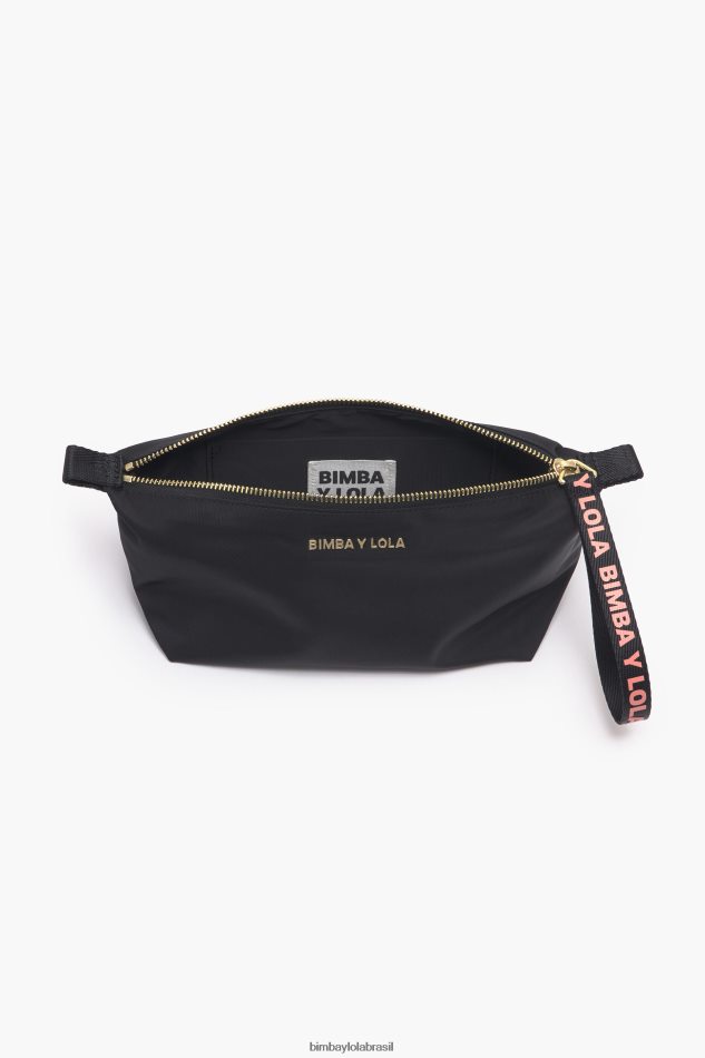 acessórios Bimba Y Lola caso de maquiagem de trapézio de nylon preto P28JFH1103