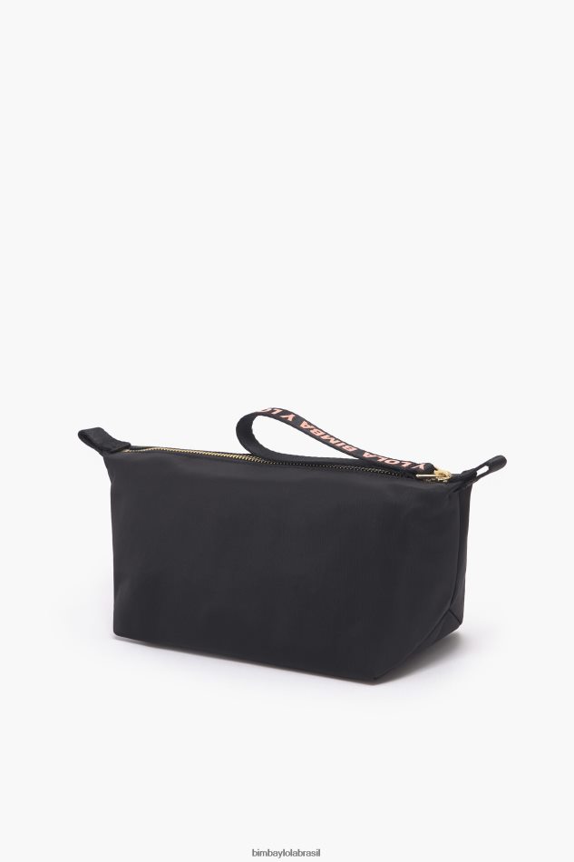 acessórios Bimba Y Lola caso de maquiagem de trapézio de nylon preto P28JFH1103