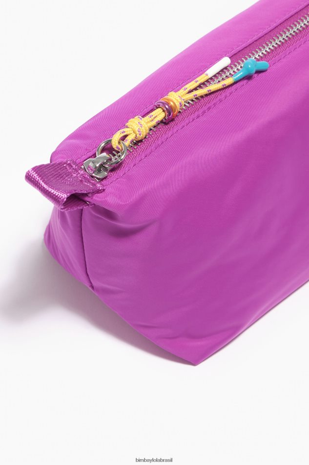 acessórios Bimba Y Lola caso de maquiagem de trapézio de nylon rosa P28JFH1109