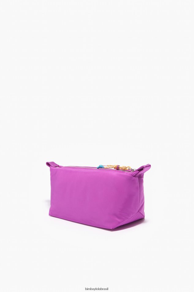 acessórios Bimba Y Lola caso de maquiagem de trapézio de nylon rosa P28JFH1109