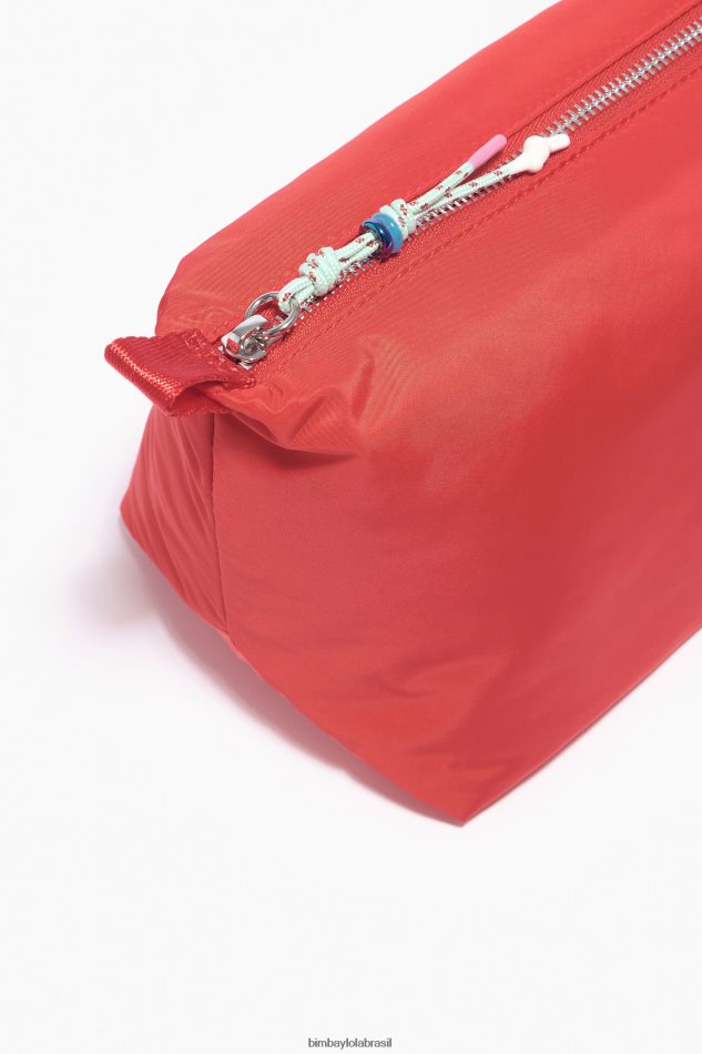 acessórios Bimba Y Lola caso de maquiagem de trapézio de nylon vermelho P28JFH1110