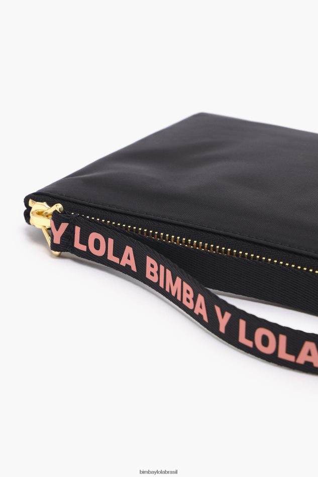 acessórios Bimba Y Lola estojo de maquiagem de nylon retangular médio preto P28JFH1101