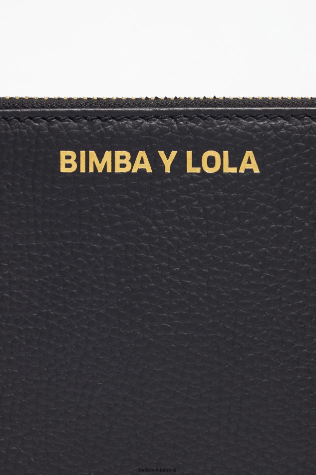 acessórios Bimba Y Lola estojo de maquiagem plano de couro preto P28JFH1095