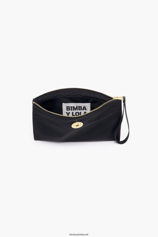 acessórios Bimba Y Lola estojo de maquiagem plano de náilon preto P28JFH1097