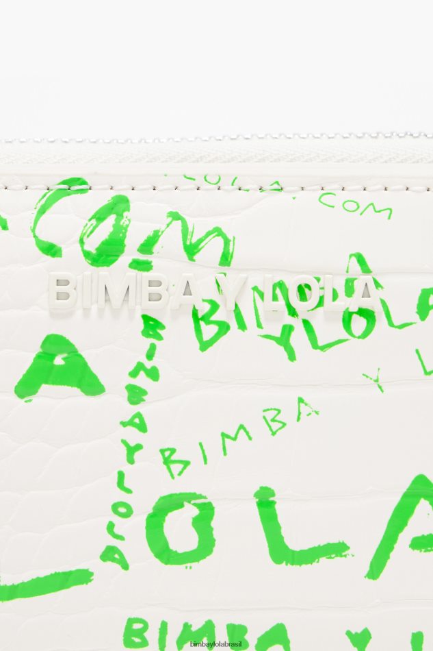 acessórios Bimba Y Lola bolsa aba com estampa de crocodilo branco P28JFH1043