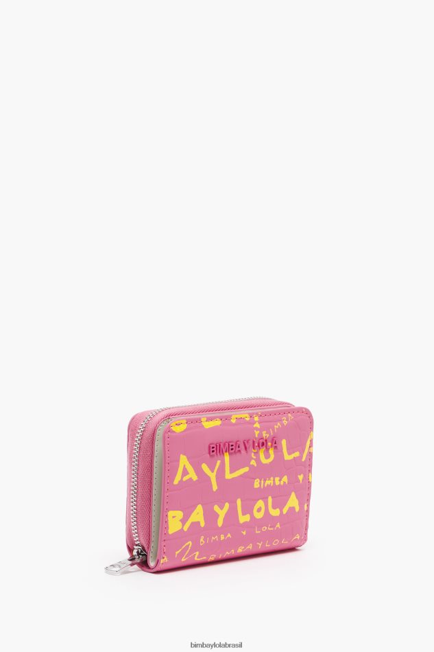 acessórios Bimba Y Lola bolsa aba com estampa de crocodilo rosa P28JFH1044
