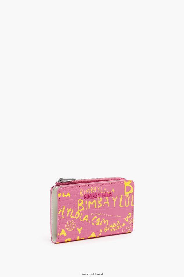 acessórios Bimba Y Lola bolsa com estampa de crocodilo rosa P28JFH1038