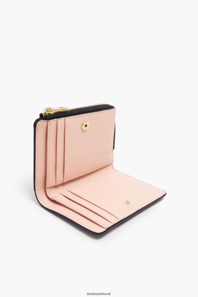acessórios Bimba Y Lola bolsa de couro pequenos corações preto P28JFH1002