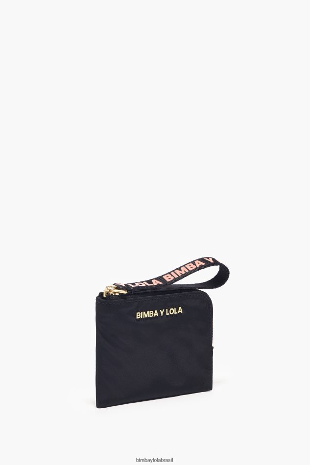 acessórios Bimba Y Lola bolsa de moedas curvada de náilon preto P28JFH1020