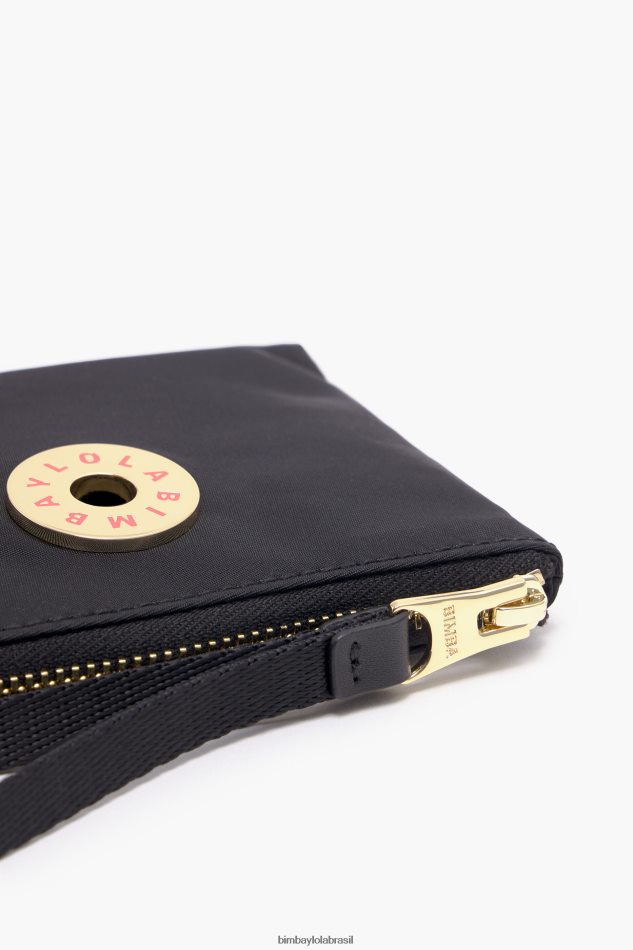 acessórios Bimba Y Lola bolsa de moedas curvada de náilon preto P28JFH1031