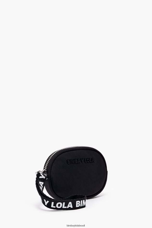 acessórios Bimba Y Lola bolsa de moedas oval de náilon preto P28JFH1016