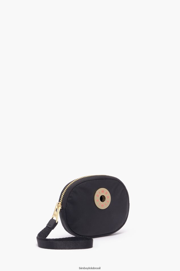 acessórios Bimba Y Lola bolsa de moedas oval de náilon preto P28JFH1030