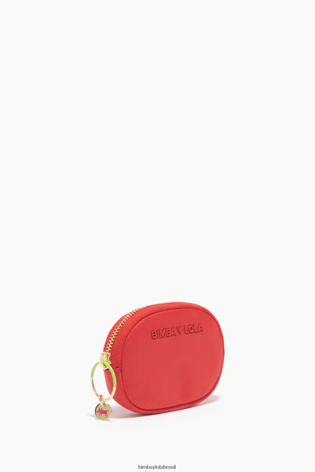 acessórios Bimba Y Lola bolsa de moedas oval de náilon vermelho P28JFH1060