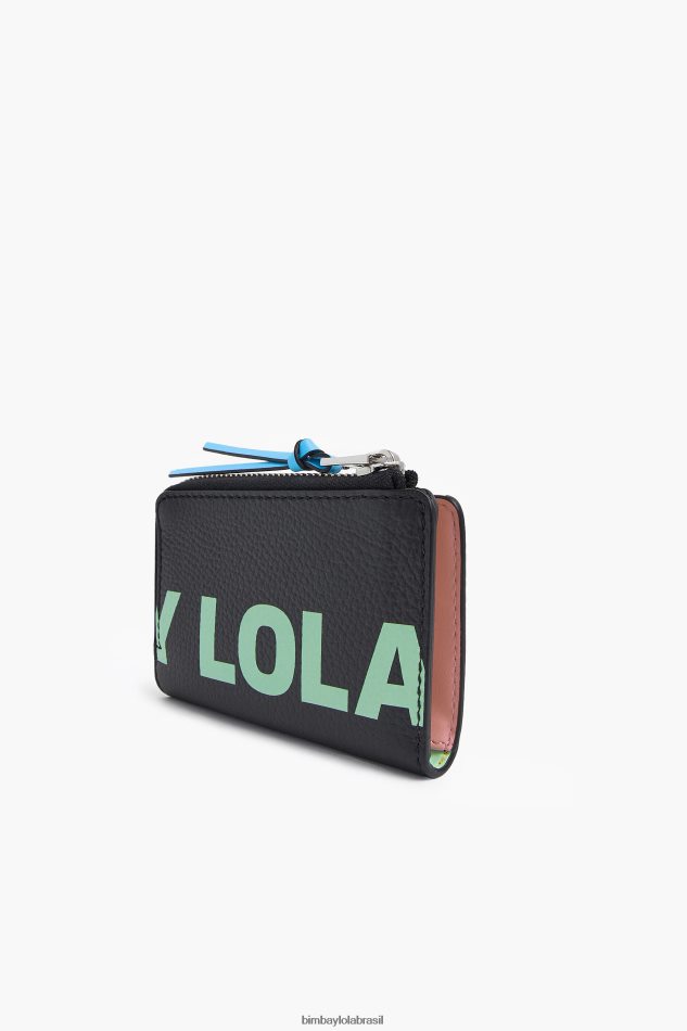 acessórios Bimba Y Lola porta-moedas retangular de couro preto P28JFH1001