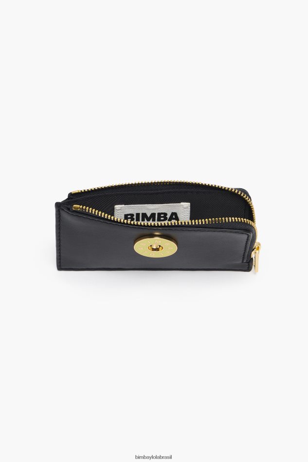 acessórios Bimba Y Lola porta-moedas retangular de couro preto P28JFH1033