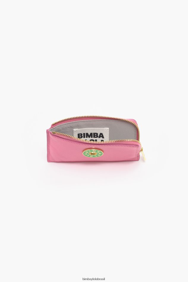 acessórios Bimba Y Lola porta-moedas retangular de couro rosa P28JFH1034