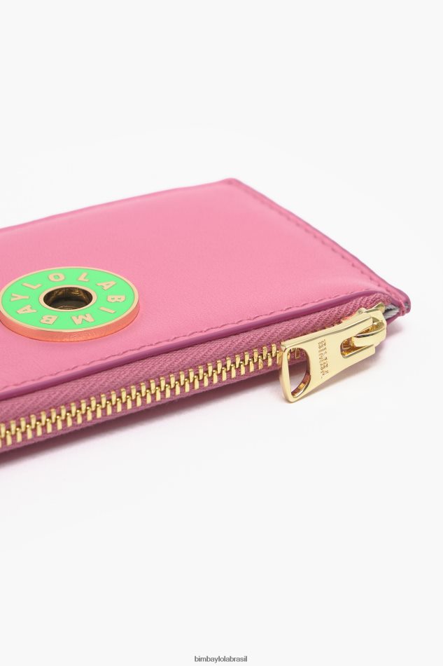 acessórios Bimba Y Lola porta-moedas retangular de couro rosa P28JFH1034