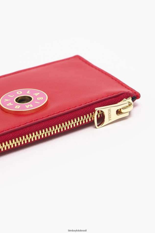acessórios Bimba Y Lola porta-moedas retangular de couro vermelho P28JFH1024