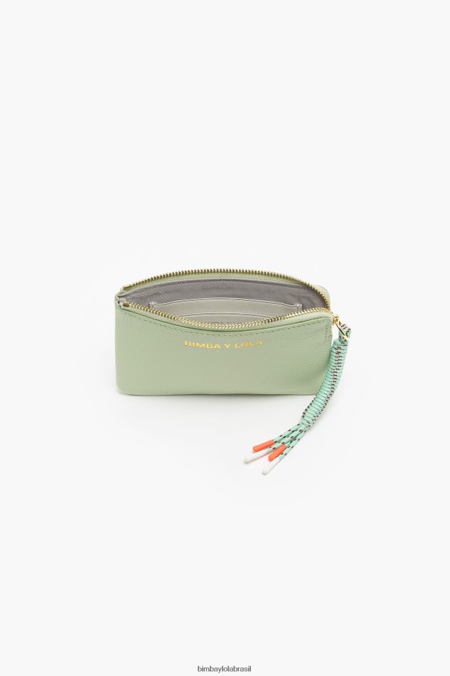 acessórios Bimba Y Lola porta-moedas retangular em couro pastel verde P28JFH986