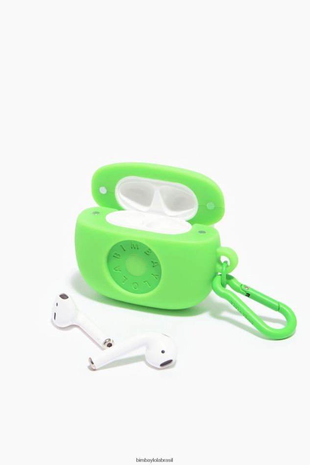 acessórios Bimba Y Lola caso de airpods de silicone logotipo verde P28JFH935