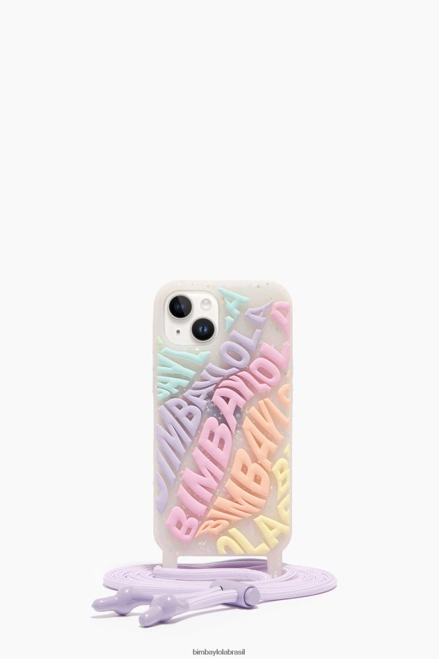 acessórios Bimba Y Lola capa transparente para iphone 14 logo multicolorido P28JFH912