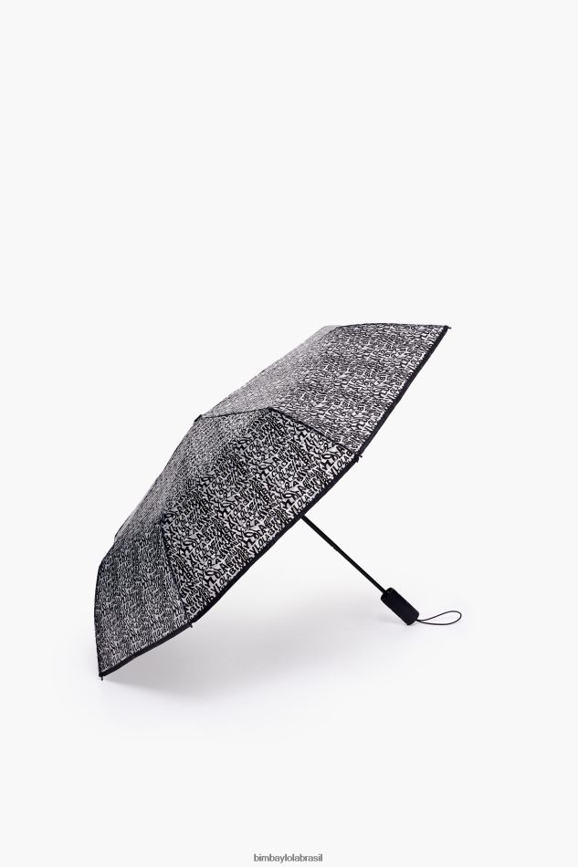 acessórios Bimba Y Lola guarda-chuva de vinil logotipo preto P28JFH960
