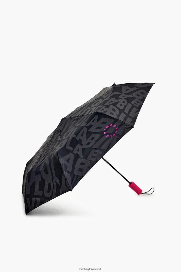 acessórios Bimba Y Lola logotipo guarda-chuva preto P28JFH962