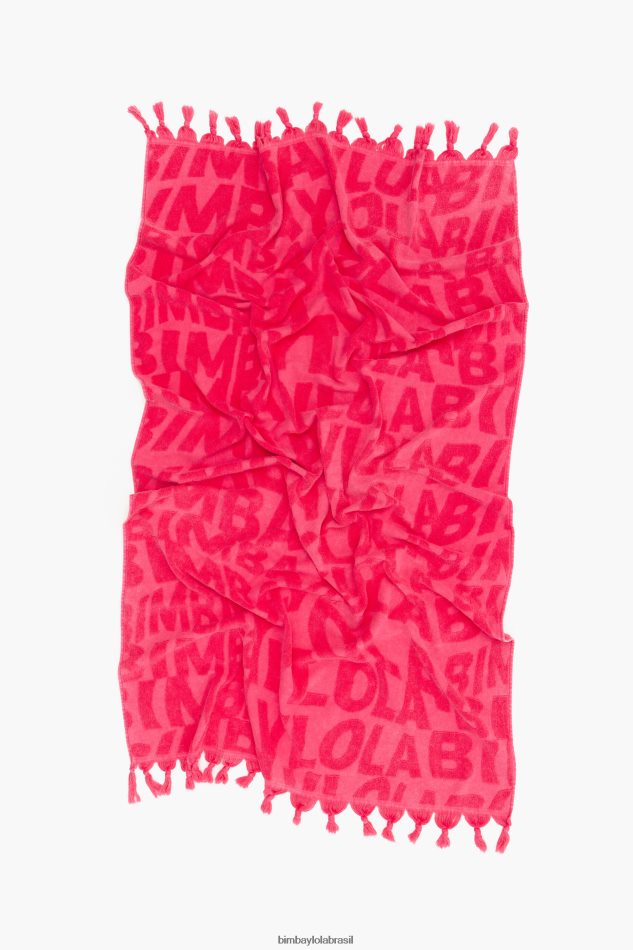 acessórios Bimba Y Lola toalha logo jacquard fúcsia P28JFH876