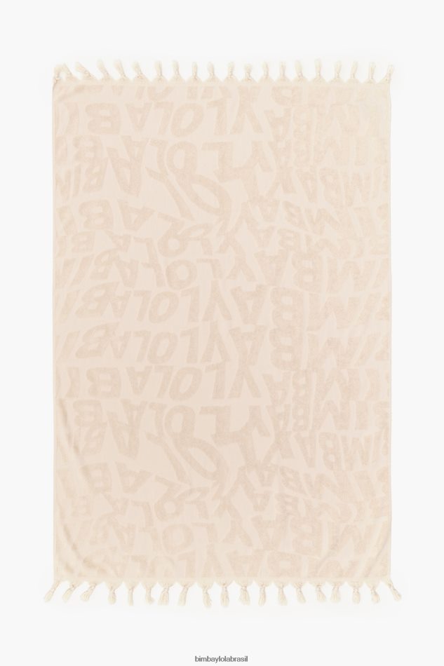 acessórios Bimba Y Lola toalha logo jacquard marfim P28JFH882