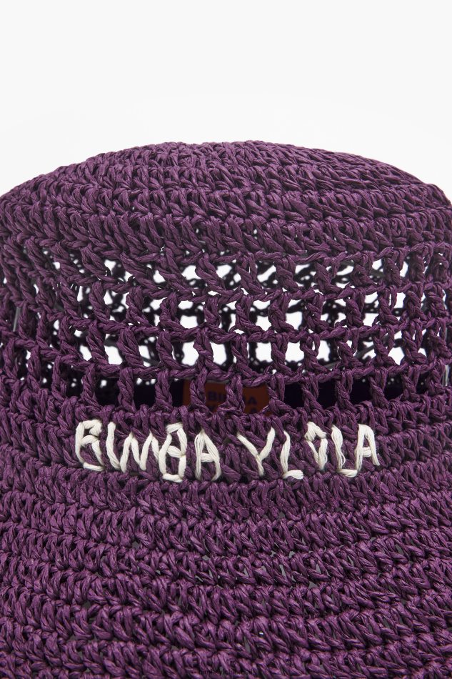 acessórios Bimba Y Lola chapéu balde de ráfia roxo P28JFH855