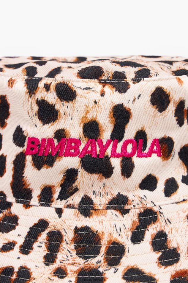 acessórios Bimba Y Lola chapéu bucket de algodão com estampa de leopardo natural P28JFH866