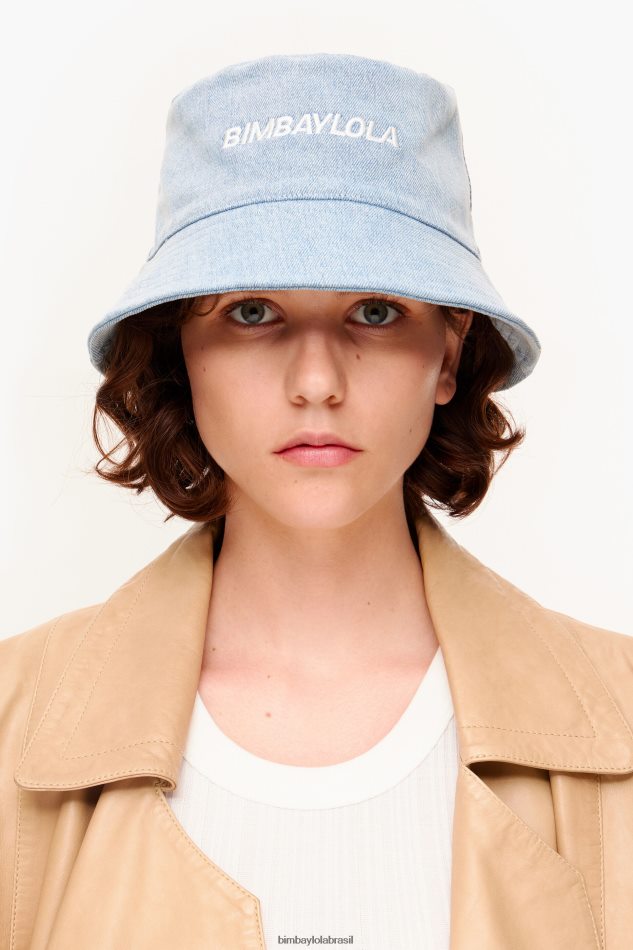 acessórios Bimba Y Lola chapéu de balde com logotipo jeans P28JFH868