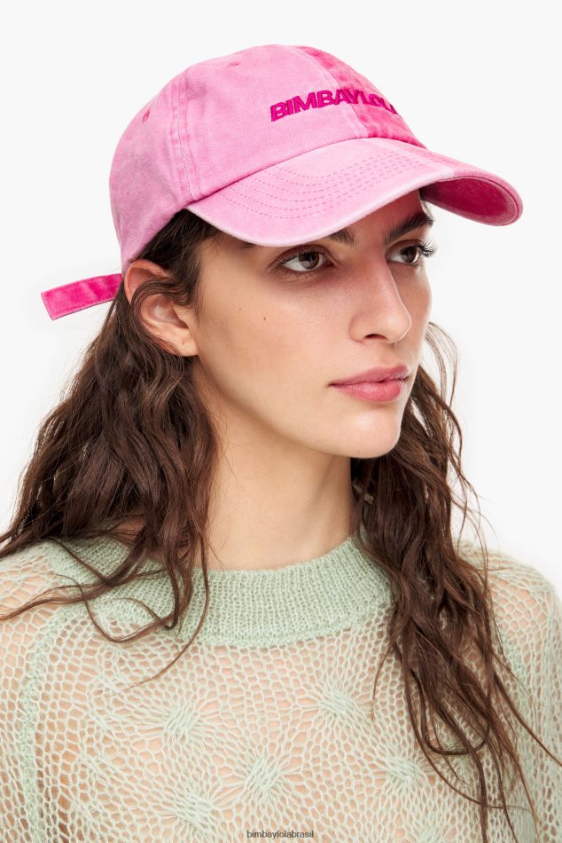 acessórios Bimba Y Lola gorro de algodão bicolor rosa P28JFH871