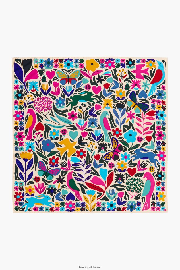 acessórios Bimba Y Lola cachecol de animais de flores creme P28JFH648