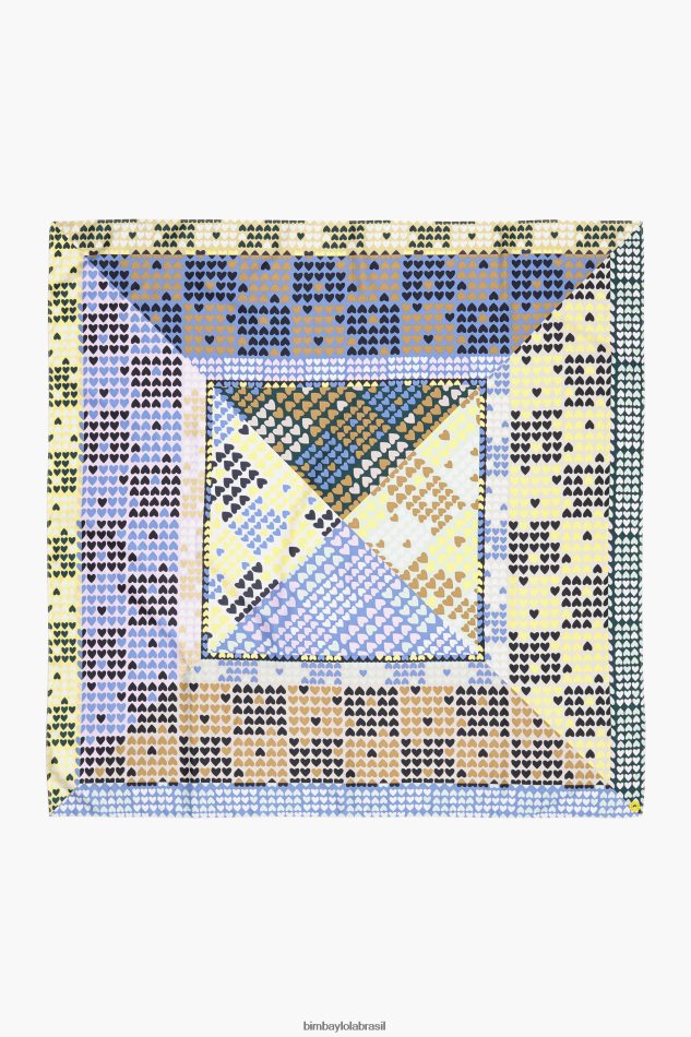 acessórios Bimba Y Lola cachecol de corações geométricos amarelo claro P28JFH620