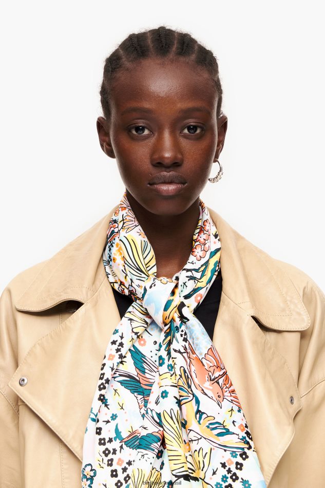 acessórios Bimba Y Lola lenço de pássaros off white P28JFH634