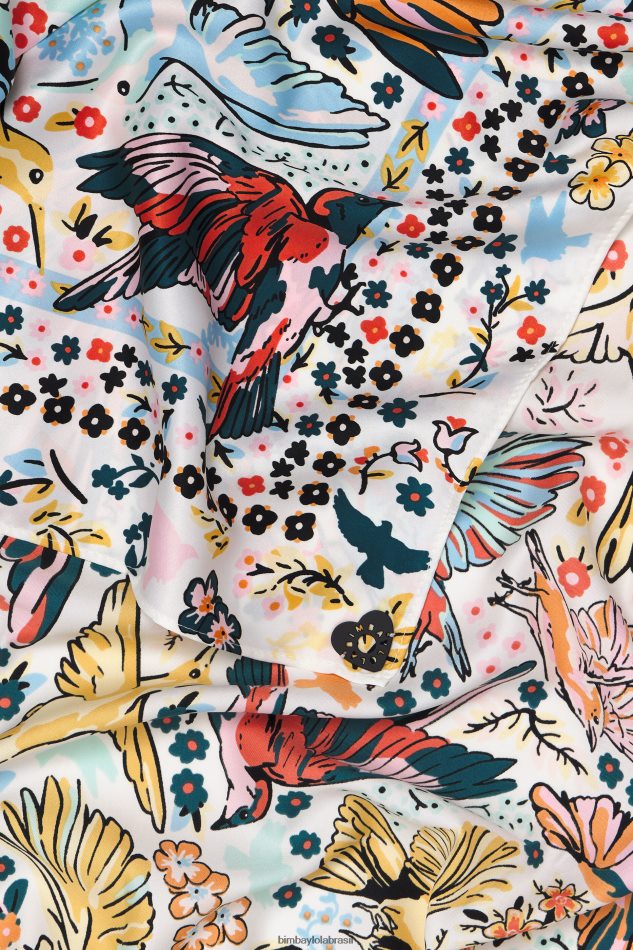 acessórios Bimba Y Lola lenço de pássaros off white P28JFH635