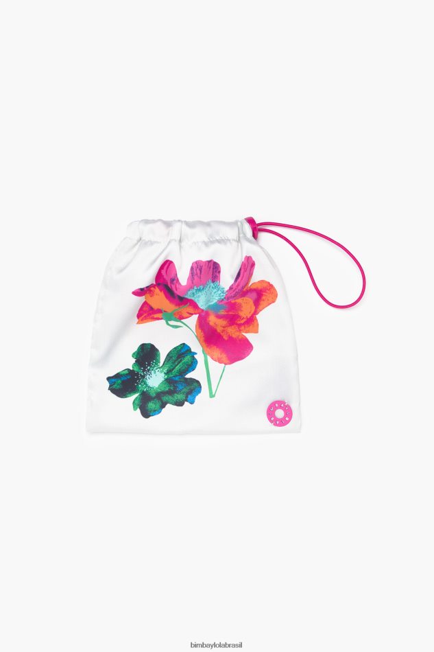 acessórios Bimba Y Lola lenço de seda floral off white P28JFH606