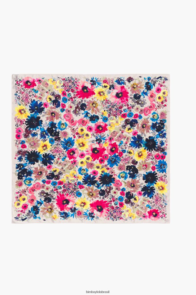 acessórios Bimba Y Lola lenço floral aquarela bege P28JFH618