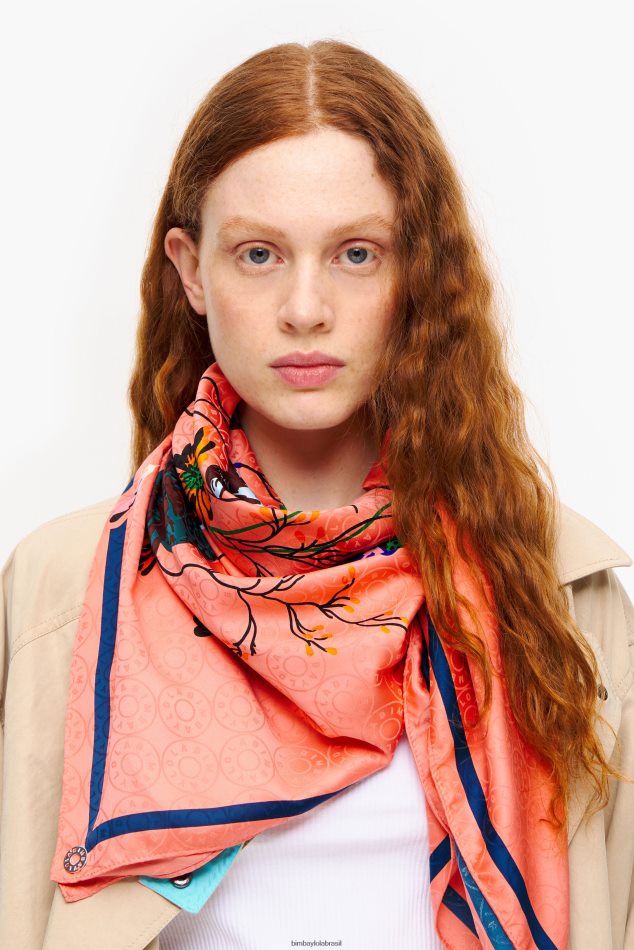 acessórios Bimba Y Lola lenço floral coral P28JFH608