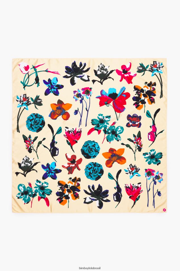 acessórios Bimba Y Lola lenço floral creme P28JFH605