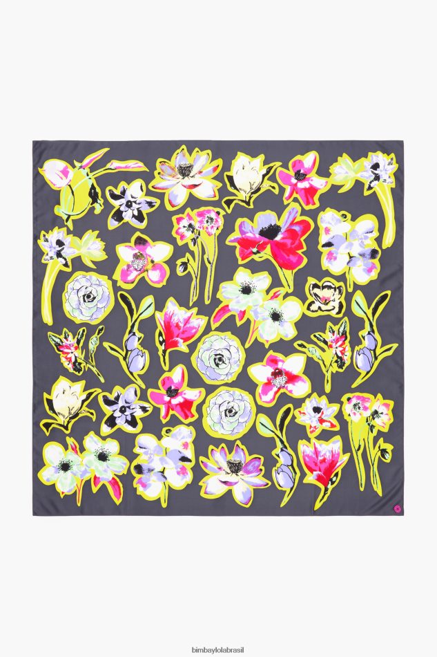acessórios Bimba Y Lola lenço floral escuro cinza P28JFH604
