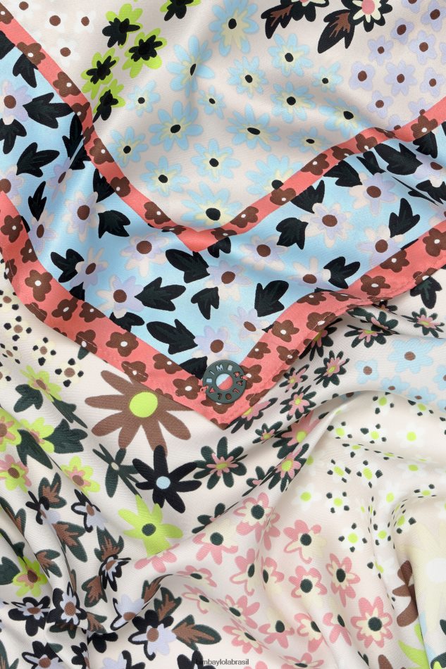 acessórios Bimba Y Lola lenço floral geométrico branco P28JFH629