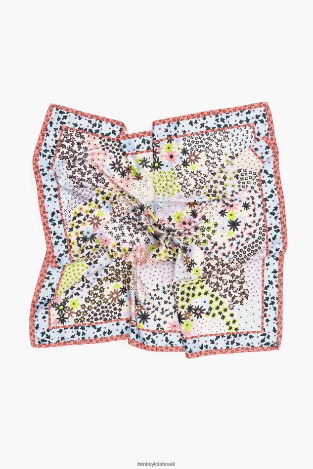 acessórios Bimba Y Lola lenço floral geométrico branco P28JFH631