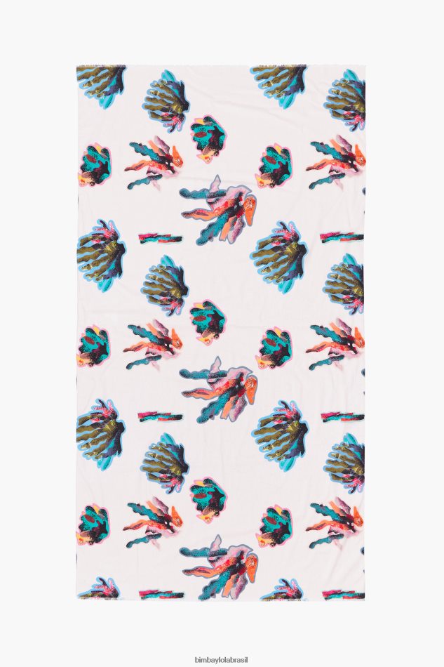 acessórios Bimba Y Lola sarong de algodão de impressão longa coral P28JFH609