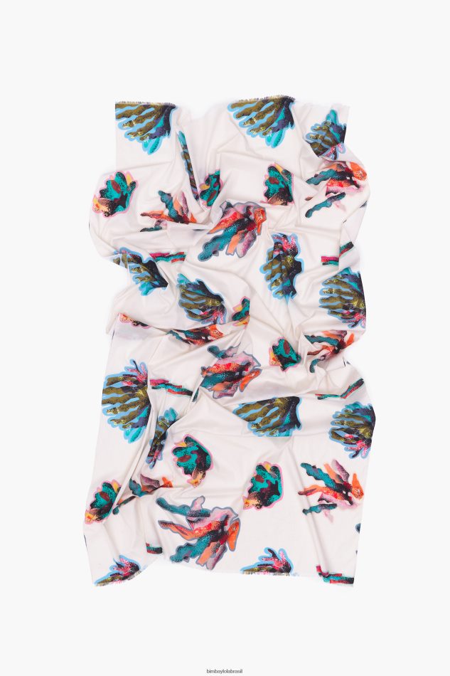 acessórios Bimba Y Lola sarong de algodão de impressão longa coral P28JFH609